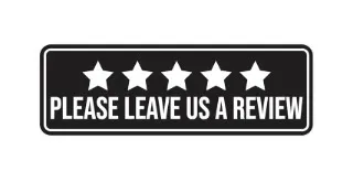 Five-star review request sign.