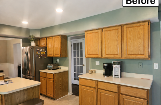 Modern White Kitchen Remodel in Collegeville, PA With Shaker Cabinets, Quartz Countertops, Large Island, and Built-In Window Bench Breakfast Nook